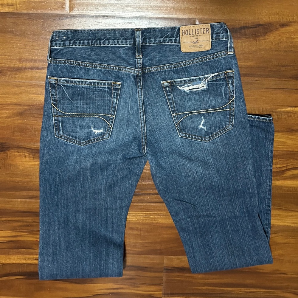 Hollister Men’s Jeans 34x34 Blue wash Distressed - Picture 3 of 4